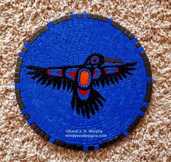 The Messenger in Mosaics at Windy Sea Designs